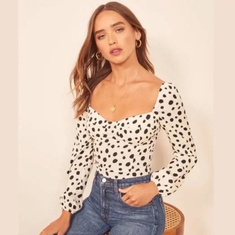 REFORMATION Reign Top in Ink Blot Size 12